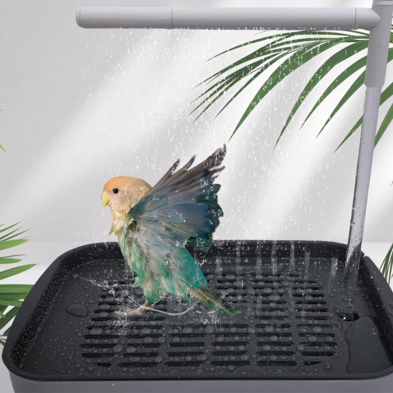 Automatischer Vogelbrunnen Vogeldusche Umwälzbrunnen für kleine Heimvögel Badewannenbrunnen Heimvogelbadewanne