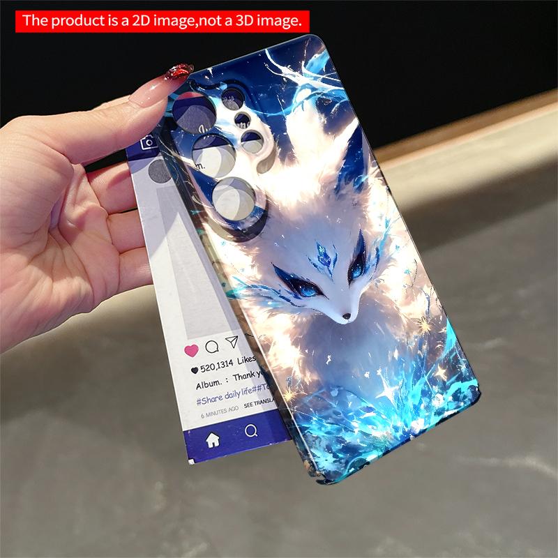 2DFlat Samsung phone case Celestial Fox Amidst Cosmic Waves Applicable to Galaxy S22 S23 S24 S25ULTRA S26 A12 A13 A14 A15 A16