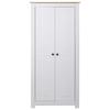 VidaXL Pin Massif Garde-robe Penderie Armoire de Rangement Stockage Armoire de Vêtements Chambre à Coucher Maison Blanc 282666