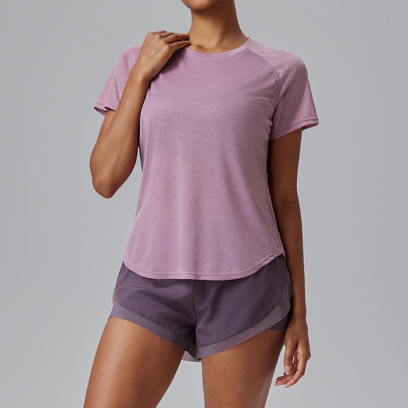 Women's Breathable Quick-Dry Mesh Short Sleeve Yoga Top – Loose Fit Fitness Training T-Shirt