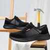 Men Work Boots Steel Toe Puncture-Proof Safety Shoes Casual Work Shoes Lightweight Breathable Sneakers for Work as Hiking Black