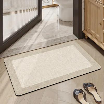 Tapete absorvente de lama de diatomáceas simples e moderno para banheiro, porta de banheiro, tapete antiderrapante, tapete de secagem rápida para banheiro