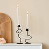 Artistic Twisted Designs Candle Stand Detachable Iron Candle Holder Taper Candlestick for Living Room or Dining Table