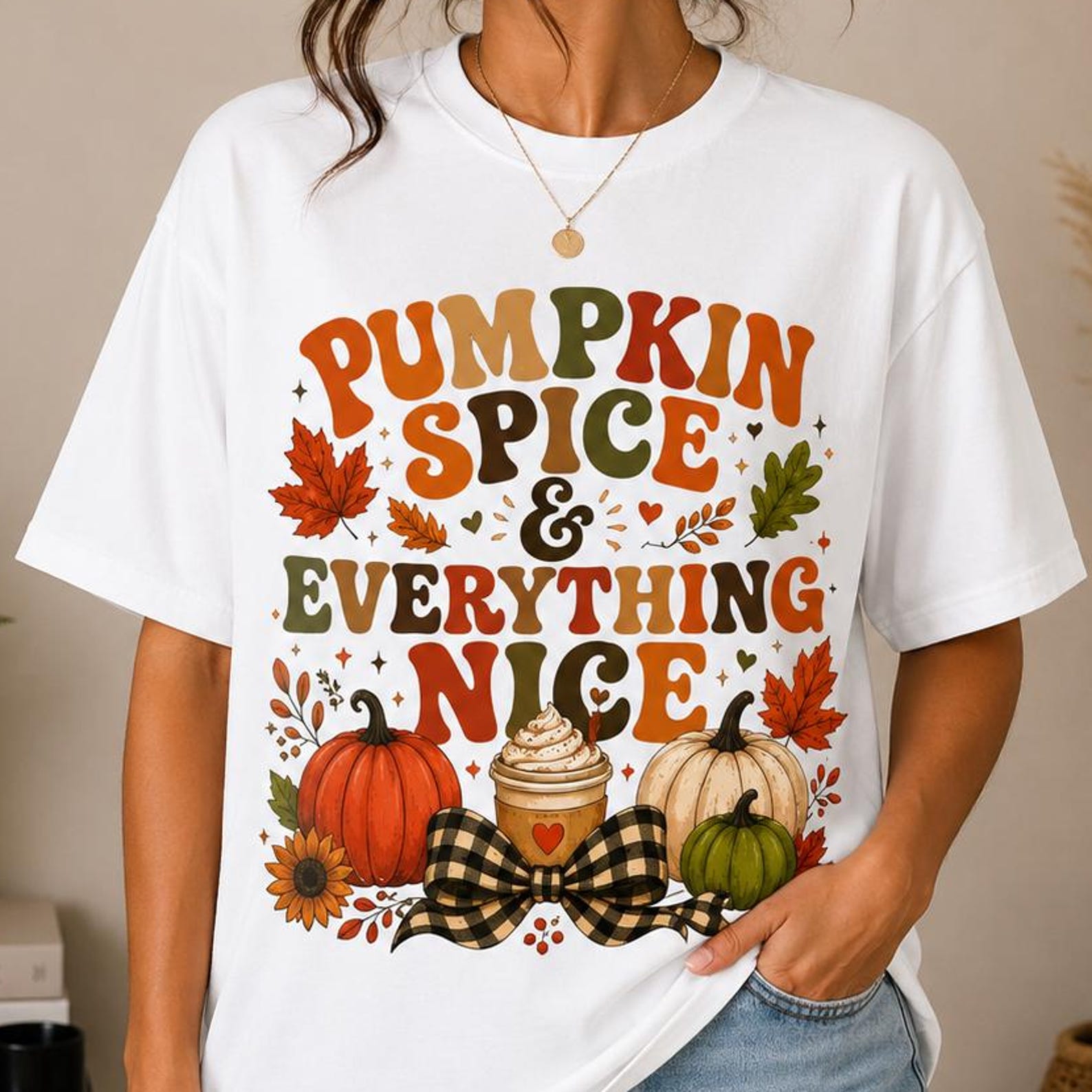 Pumpkin Spice Everything Nice Shirt, Fall Pumpkin Tee, Autumn Graphic T Shirt, Cozy Fall Shirt, Thanksgiving Shirt, Cute Pumpkin Spice Tee 2XL