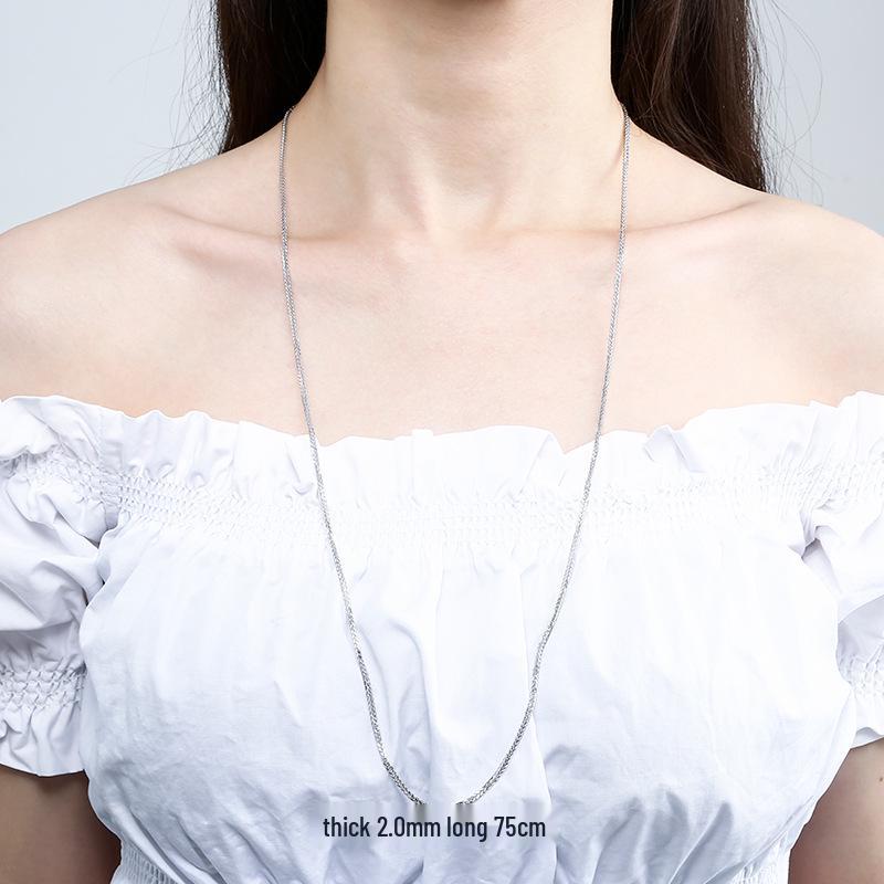 925 Sterling Silver Chopin Necklace Chain for Women & Men - Simple Clavicle Design