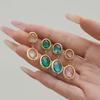 Oval Glass Stone Stainless Steel Earrings - Elegant and Versatile Light Luxury Accessory for Ladies