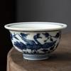 1 PC Chinese Retro Blue and White Porcelain Teacup Hand-Painted Ceramic Tea Bowl Travel Meditation Cups Handmade Tea Set 120ml