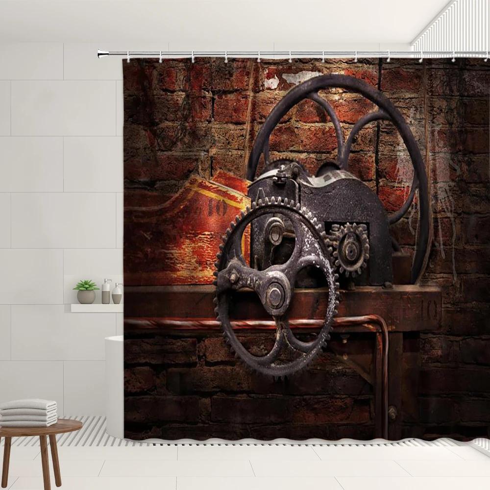 Westlicher Cowboy Duschvorhang Retro Cowboyhut Bauernhofmuster Badezimmer Badewannen Dekoration Wasserdichtes Stoffdisplay Mit Haken