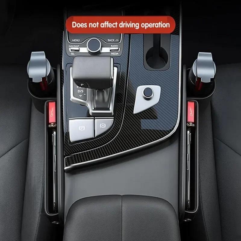 Car Seat Gap Filler Automotive Seat Leather Storage Box Water Cup Holder Gap Side Organizer Front Seat Gap Filler Storage Box