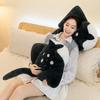Creative Manta Ray Fish Cat Plush Doll Toys Soft Stuffed Throw Pillow Sofa Cushion Fluffly Kitten Children Bithday Gifts