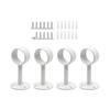 Household Curtain Rod Mounts 4 Pack In White with Round Base Form, Curtain Hardware for Bedroom Curtain Installation Projects and Placement