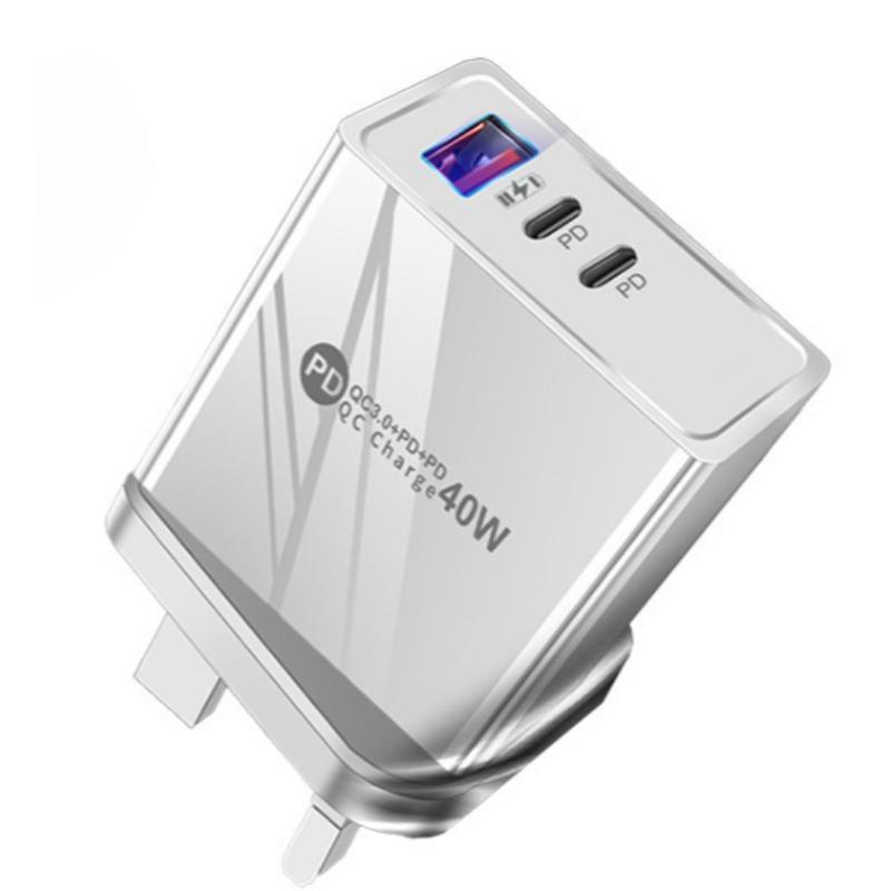 

PD 40W USB зарядное устройство дисплей быстрая зарядка Type C быстрая зарядка 3.0 мобильный телефон зарядные устройства адаптер для iPhone Samsung Xiaomi Huawei UK Plug белый