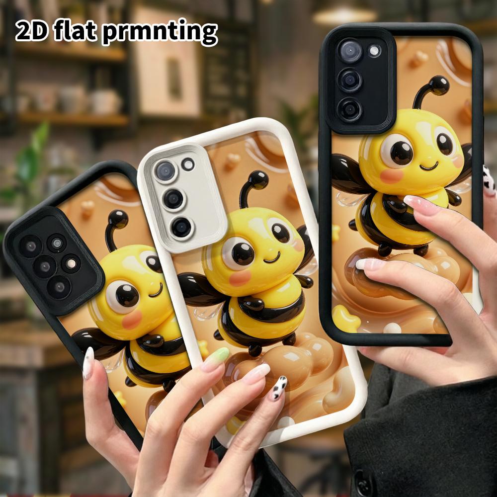 Phone Case: 2D Flat Design Suitable for Samsung Galaxy A34 A35 M05 M06 S20 S22 S21 FE Plus 5G Protective Case, Little Bee, Perfect Christmas and Hallo