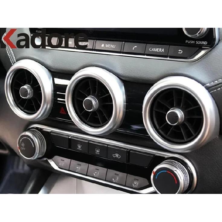 For Nissan Sentra Bluebird Sylphy -2024 Carbon Fiber Car Center Air Condition Vent Outlet Cover Trim Interior Accessories