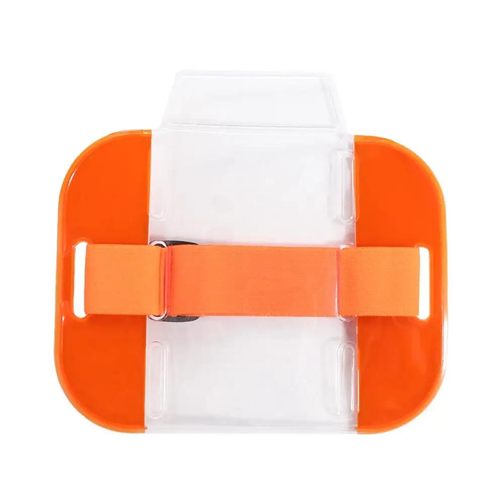 

Adjustable Elastic Arm Band ID Badge Holder for Men Women PVC Plastic Card Holder Photo Armband ID Card Bag Wholesale оранжевый