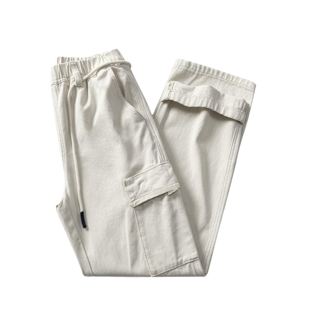 Casual Jeans Men's Trendy Brand Tooling Loose Straight Elastic Waist Sweatpants