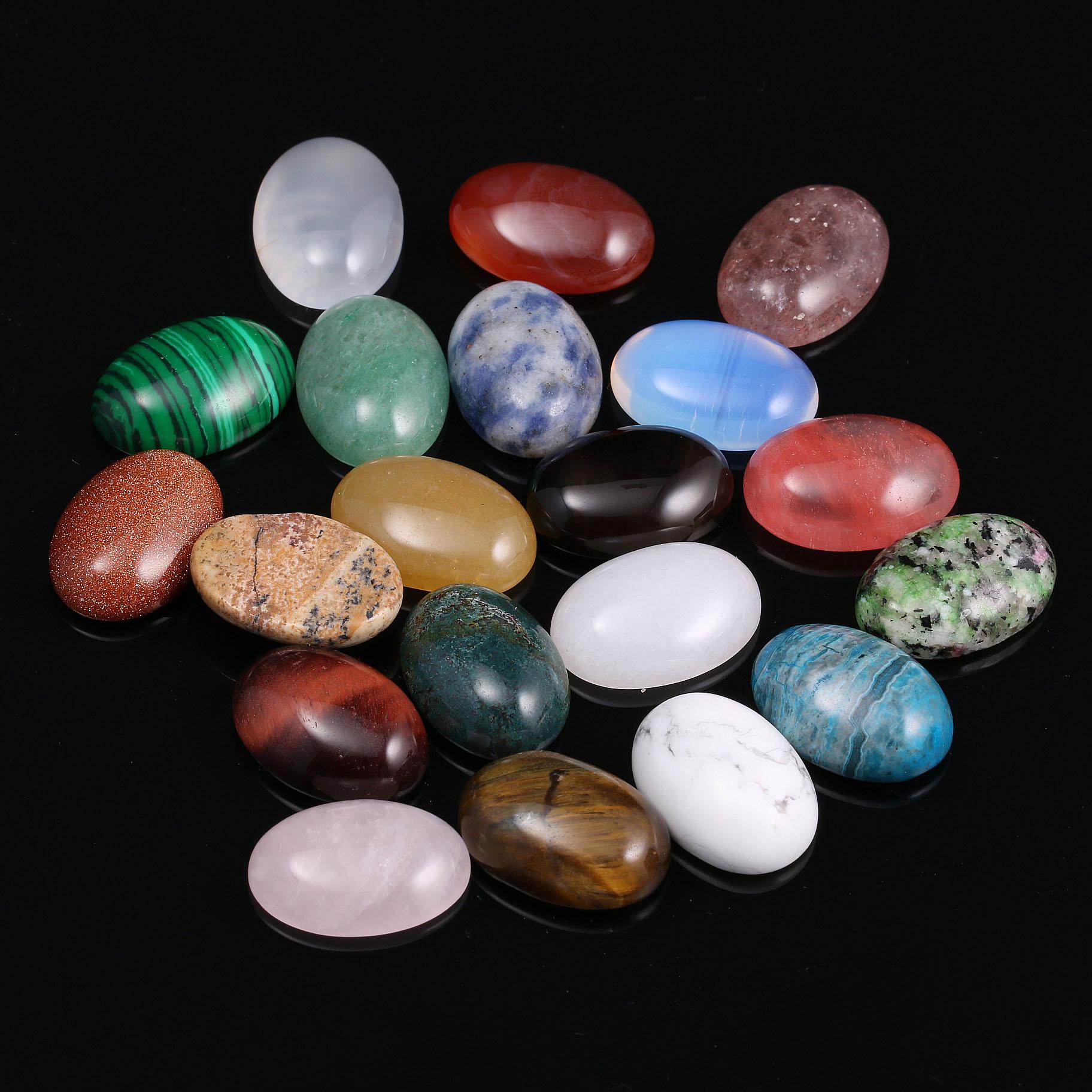 

Напівдорогоцінне кабошон у формі яйця різного кольору для брошки, шпильки, ручної роботи, шиття, виготовлення ювелірних виробів, аксесуарів 20pcs/13x18mm