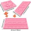 Baroque Fondant Molds for Cake Decorating (3 pcs) Baroque Scroll Border Silicone Molds, Feather Chocolate Candy Molds for Cupcake Toppers, Sugar