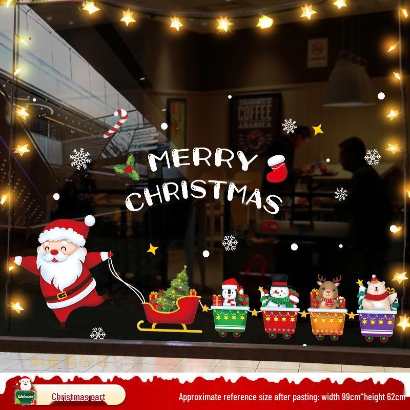 Santa Claus Christmas Window Clings - Tree, Door Stickers & Ornament Decor