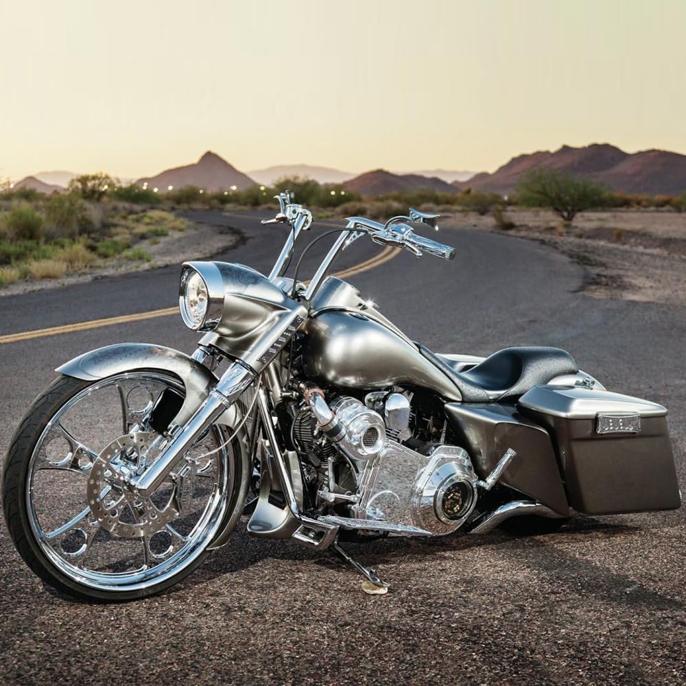 Motorcycle Mirrors Chrome, M10 Motorbike Rear View Mirror Side Accessories Irregular Shape Compatible With Harley Sportster  Iron 883 Road King