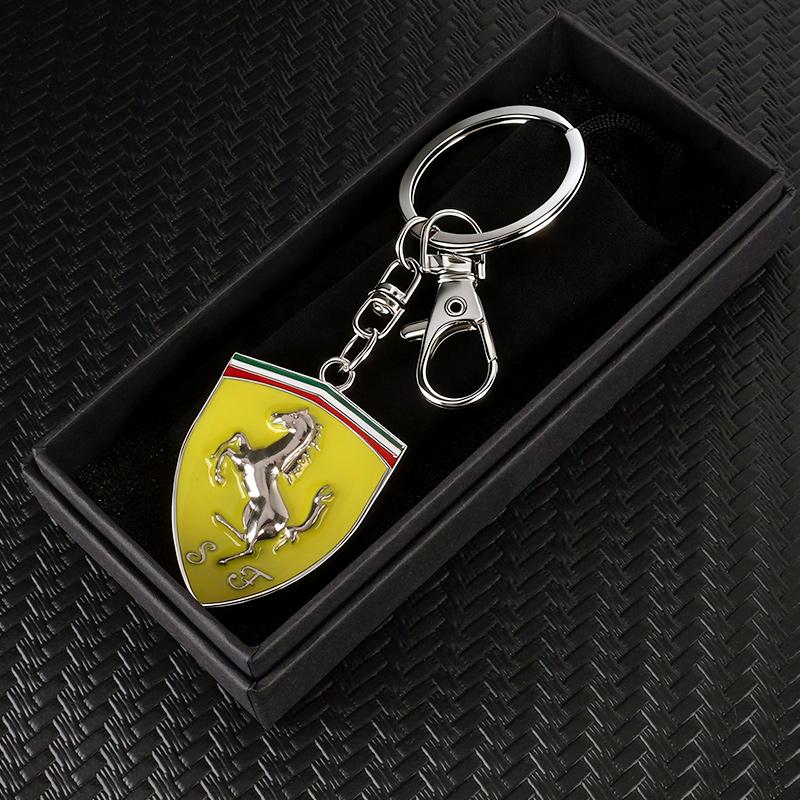 Portachiavi in ​​metallo 3D con emblema Ferrari SJ per Ferrari Roma F8 SF9018121360 F4301575M 488 599 612 FF F12 R