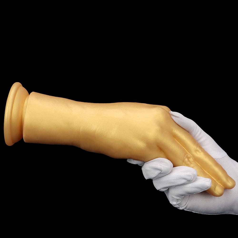 Gold Silikon Faust Anal Dilator Fisting Vibrator Riesiger Dildo Anal Plug Realistischer Schwanz Sexspielzeug BDSM Strap on Cock