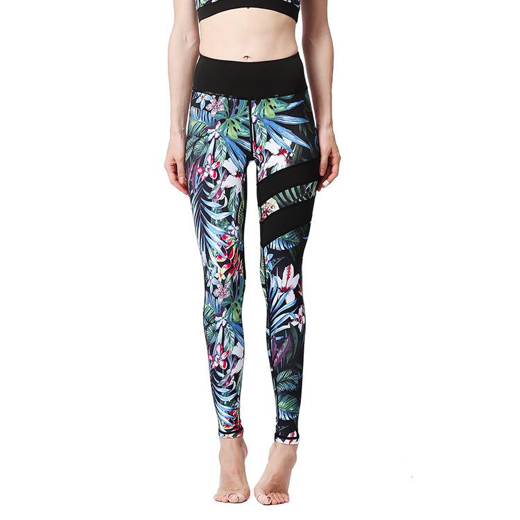 New yoga pants women's tight high waist hip lift quick-drying leggings sports fitness yoga suit printing