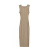 Womens 2026 Fall Sexy Slim Fit Sleeveless Striped Knit Midi Dress Streetwear