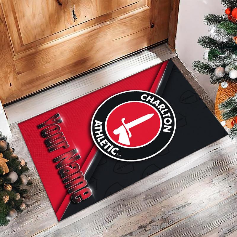 Charlton Athletic Printed Crystal Velvet Rug Non‑Slip Crystal Velvet Carpet For Sofa Bedroom Indoor Home Decoration