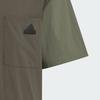 Adidas Colorblock Outdoor Casual Sports Button-Down Short Sleeve Shirt Men Tops Army-Green JI9813