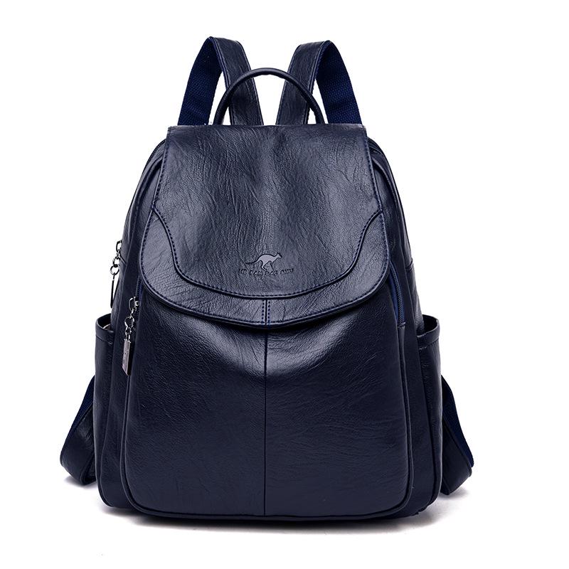 2026 Versatile Women's Soft Leather Backpack - Large Capacity for School, Travel, and Outdoor Use