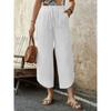 JPNTKY Women's Fashion Casual Solid Color Print Pants & Capris