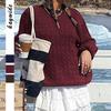 Lässiger und vielseitiger langärmliger Wollmantel und Pullover für Damen 2025 Herbst und Winter