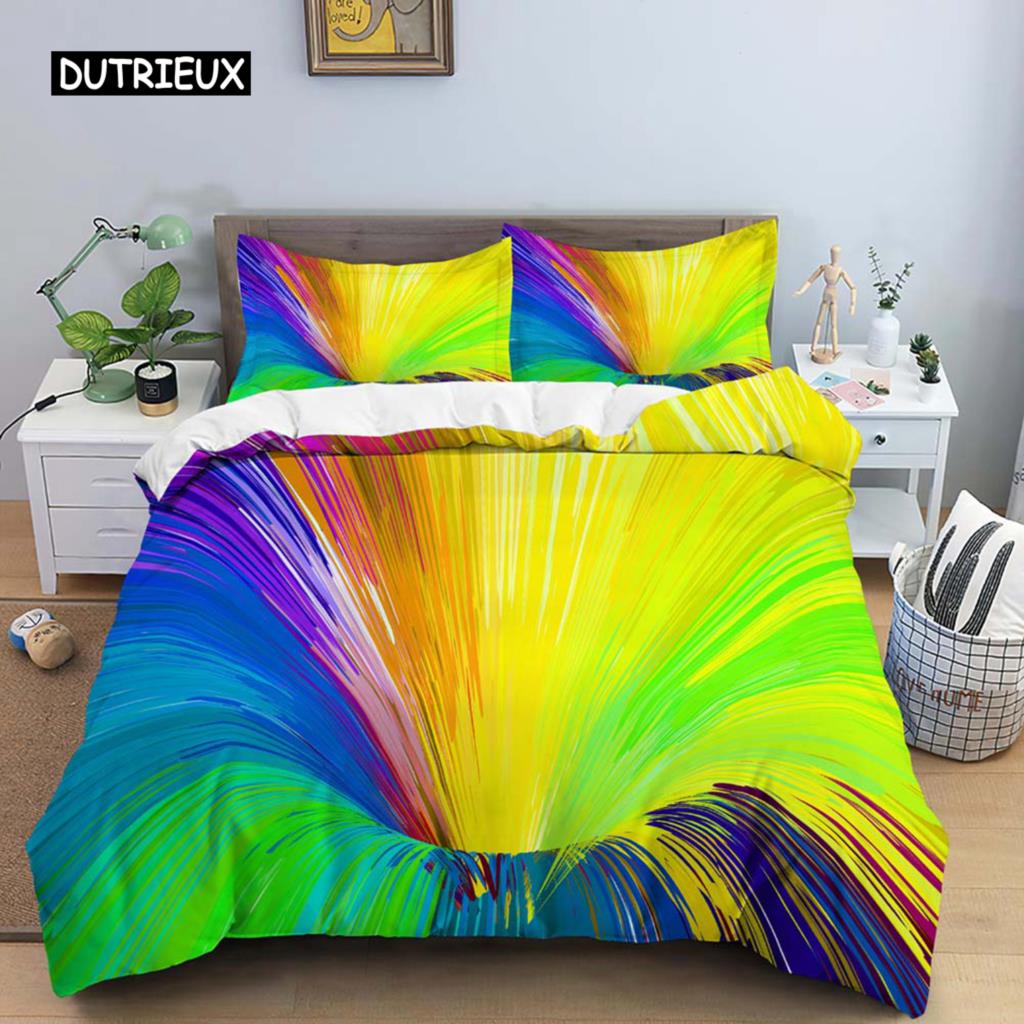 3D Duvet Cover Psychedelic Abstract Double Queen Bedding Set 2/3pcs Quilt Cover with Zipper King Size Polyester Comforter Cover
