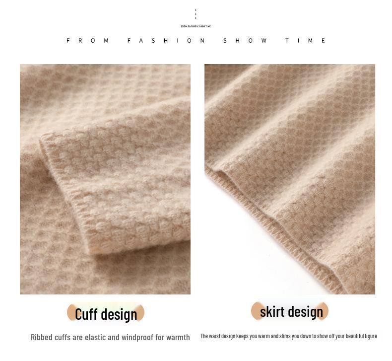 2023 Autumn Women's Cable Knit Sweater, Half-High Collar, Thick Drop Shoulder, Loose Fit, Lazy Style Base Layer