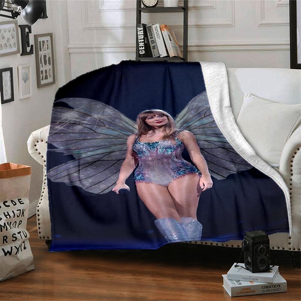Fairy Wings Fashion Show Blanket Soft Throw Blanket For Home Bedroom Bed Sofa Travel Office Solid Christmas Blanket