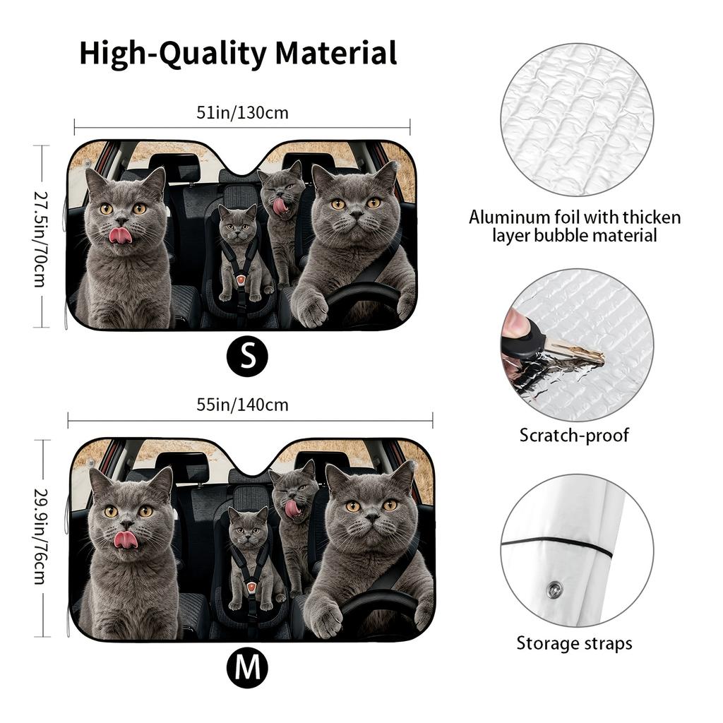 1 Pezzo Tenda Parasole per Parabrezza con Disegno di Leone alla Guida Blocca Raggi UV e Calore Mantiene il Veicolo Fresco Design Unico Adatto per Berline SUV Camion Camper