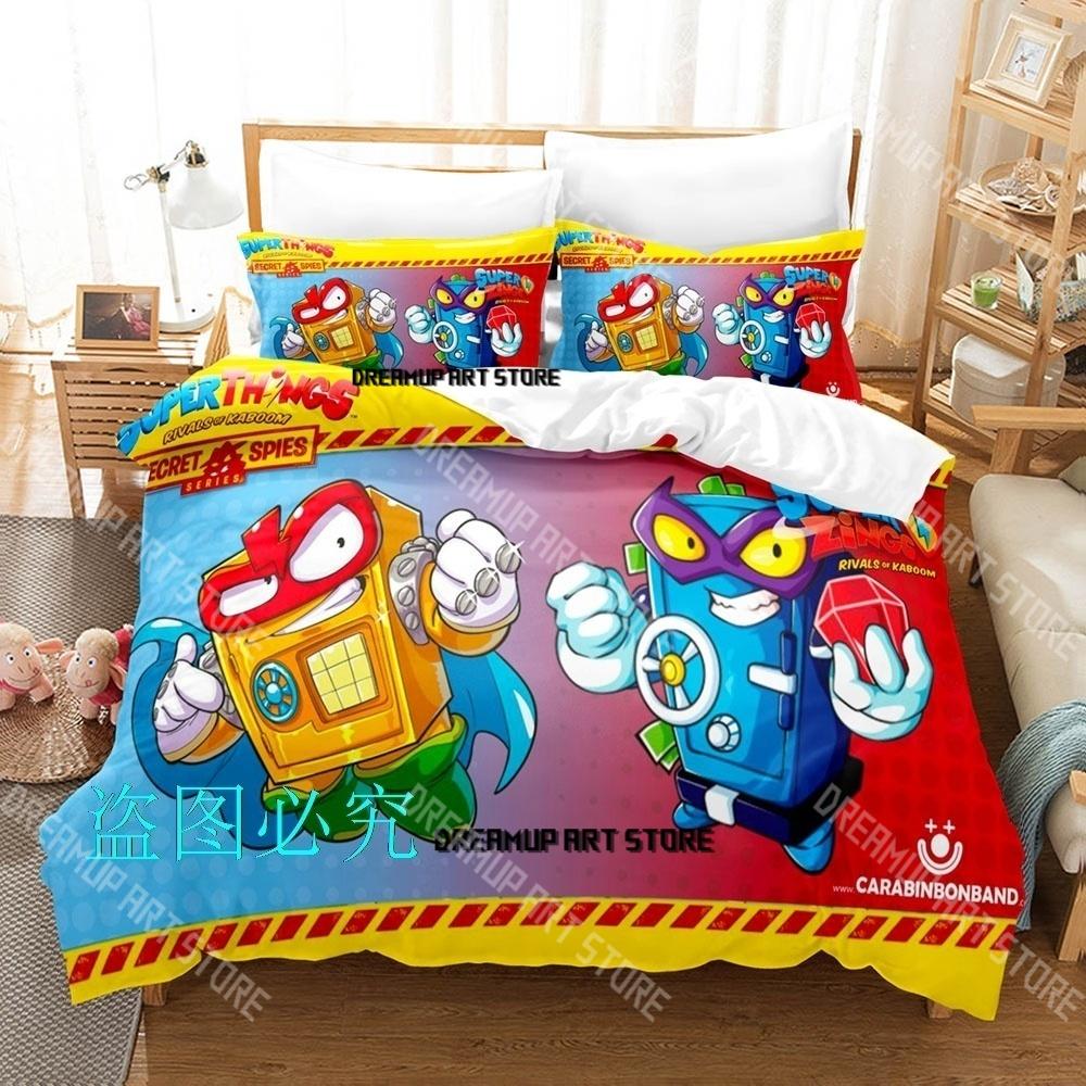 Fashion Super Zings Cute Cartoon Bedding Set Single Twin Full Queen King Size Bed Set Kids Bedroom Duvetcover Sets Bed Sheet Set