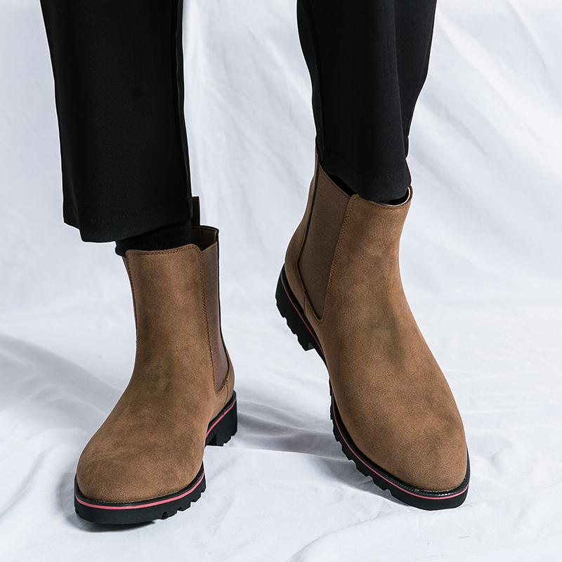 Fashion Designer Fashion Casual Suede Leather Luxury Men's Formal Chelsea Dress Shoes for Men Boots Ankle Boots Footwear Free Shipping
