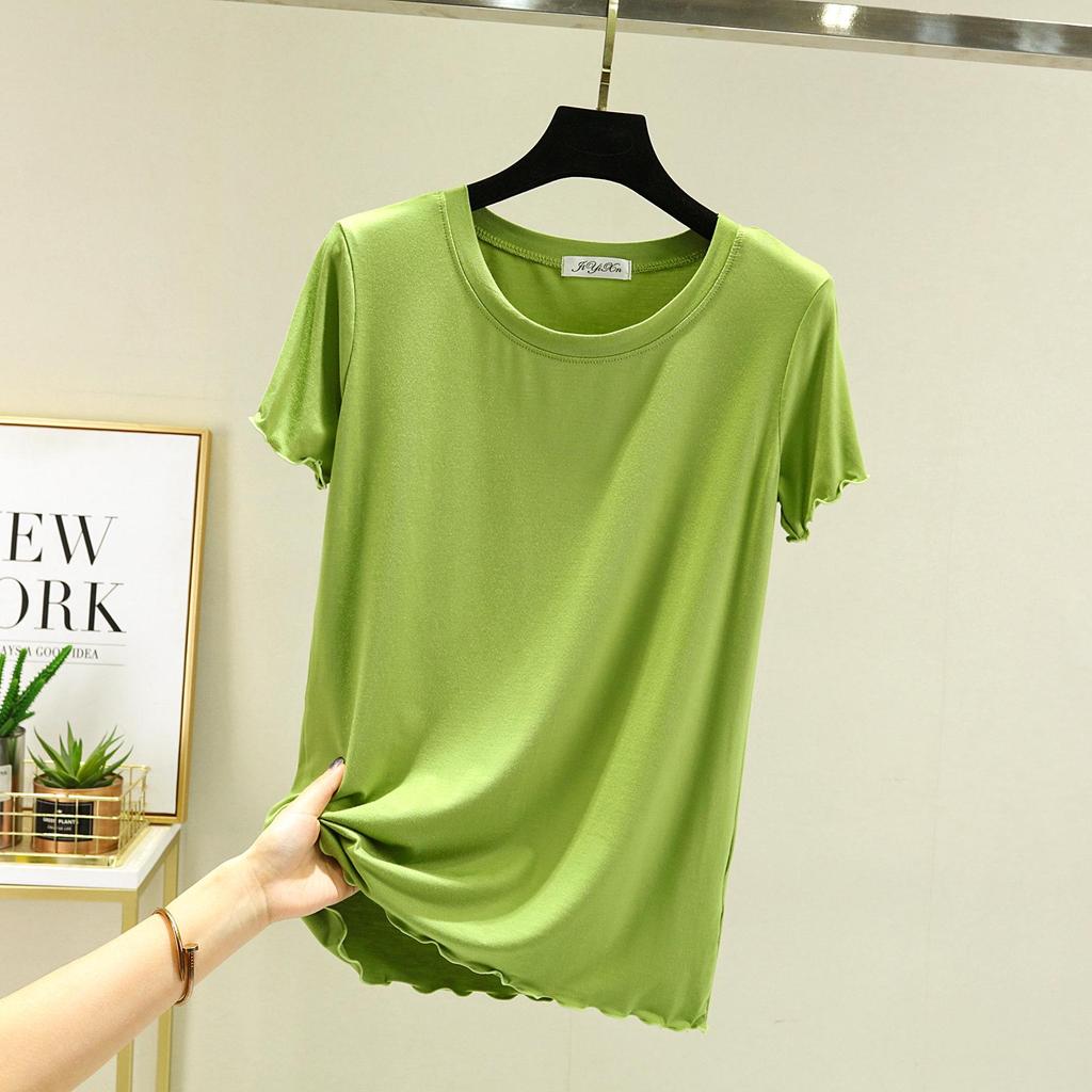 Women's Slim Fit Summer Ice Silk Short Sleeve Top