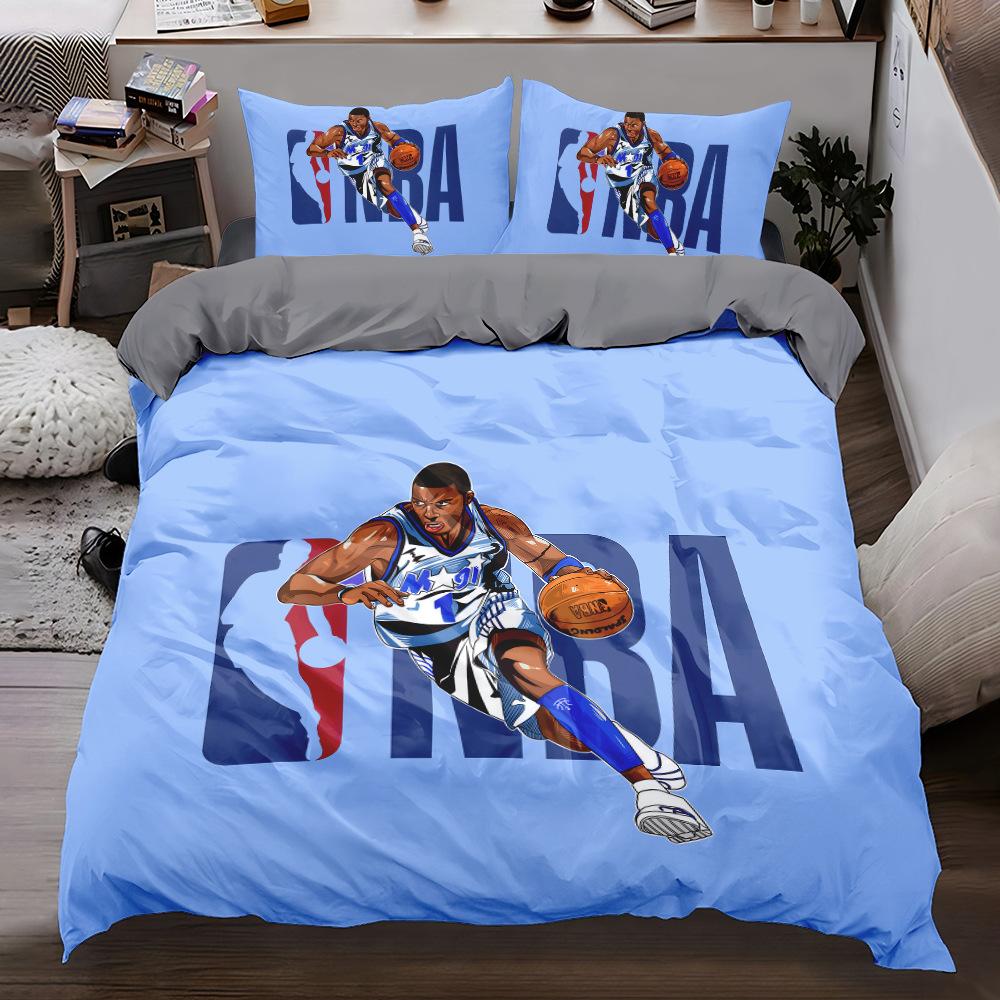 Basketball Star Bedding Set Cute Cartoon Version Of Basketball Star K-Kobe Duvet Cover Pillowcase Twin Queen Size