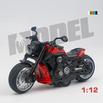 1/12 Scale Harley Motorcycle Diecast Model Toy, Pull Back Toy with Sound and Light for Kids Toddler Boys Girls Gift Collection