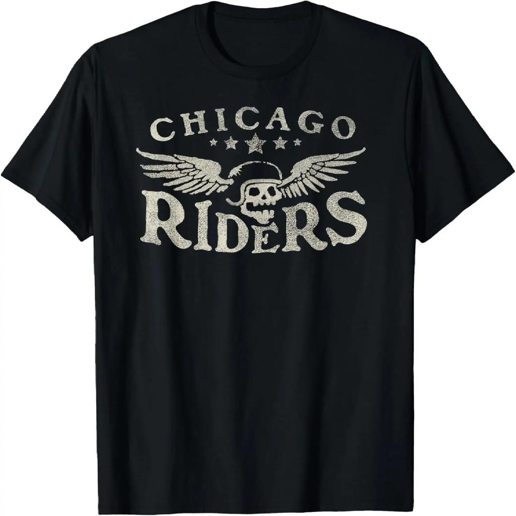 Chicago Riders - Motorcycle Skull Wings T-Shirt