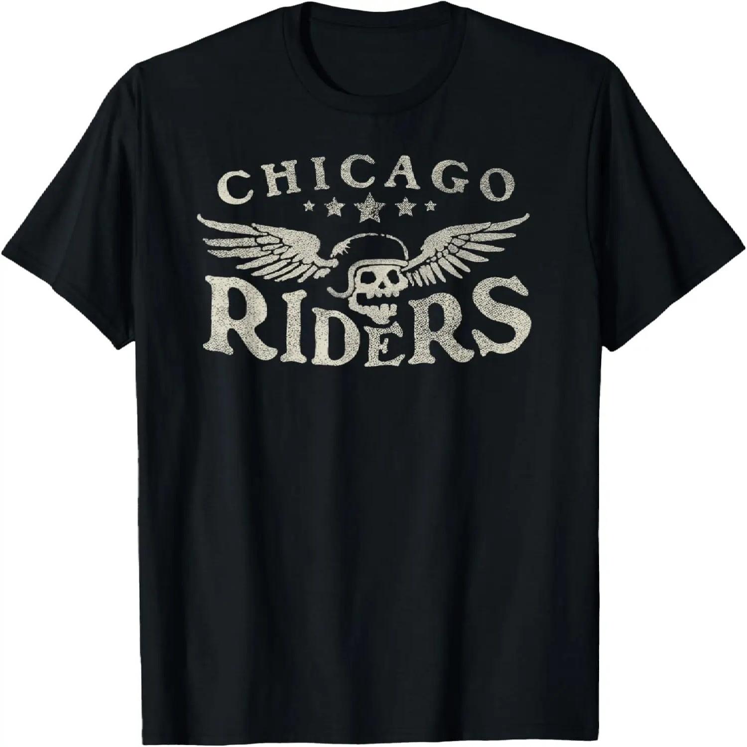 

Chicago Riders - Motorcycle Skull Wings T-Shirt S чорний