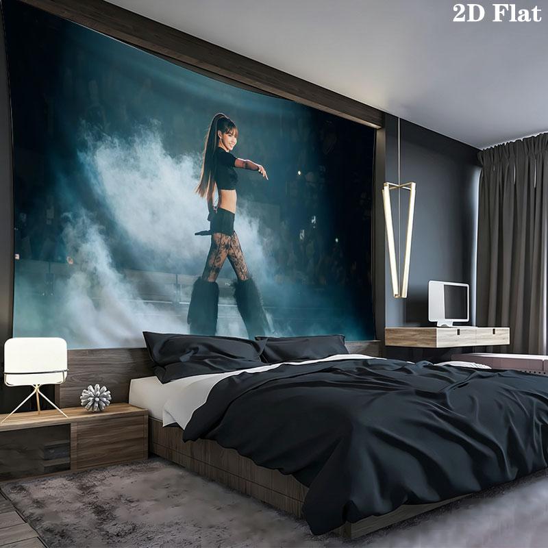 LISA Wall tapestry, aesthetic printed fabric blanket, suitable for bedroom, living room, and home decor.