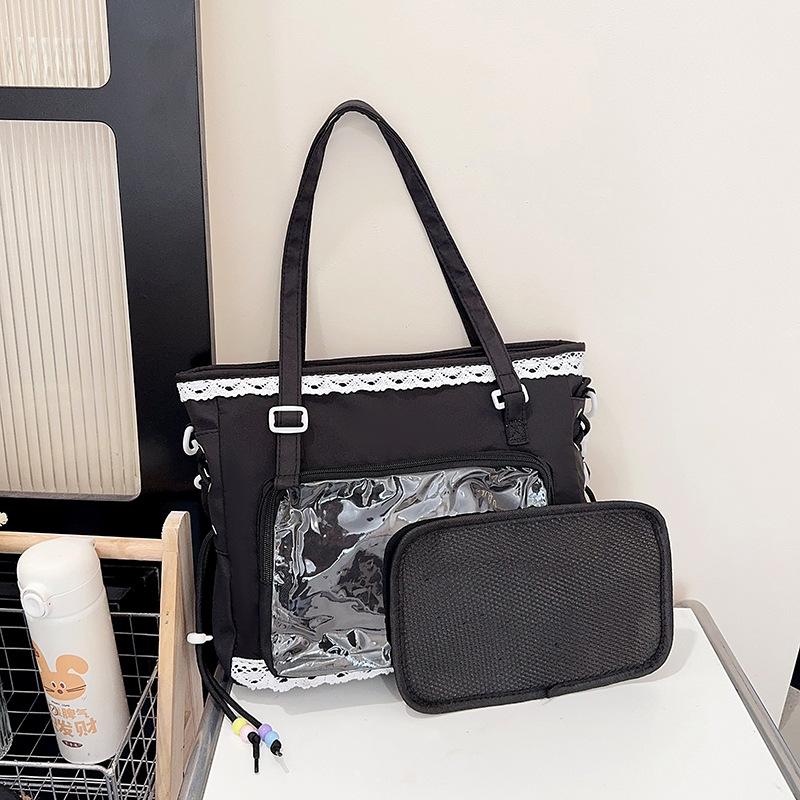 New Sweet and Cute Girls' Shoulder Tote Bag Large Capacity Harajuku Ulzzang Ita Bag Ladies Commuting Casual Crossbody Bag