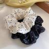 New Polka Dot Black And White Scrunchies Large Hair Bands Female Elegant Hair Rope Ties Ponytail Holder Headwear