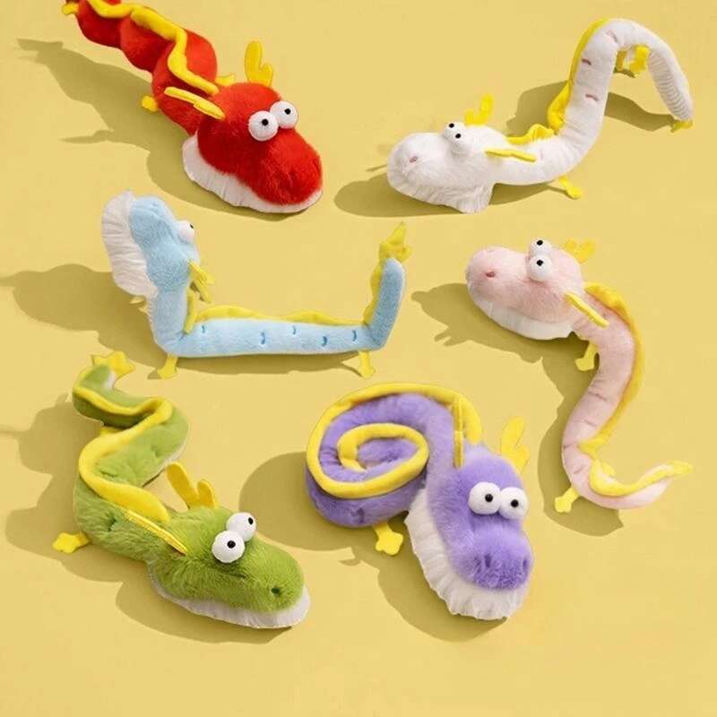 

60cm Kawaii 6Colours Funny Dragon Plush Toy Soft Stuffed Animal Dragon Toys Flexible Design Children Birthday Gift Decoration 60cm білий
