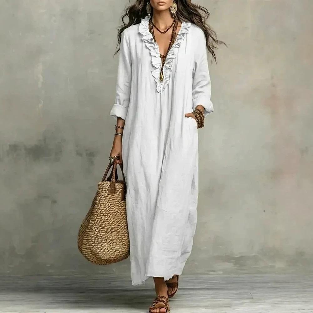 Europe, America 2026 autumn new bohemian and local women s long-sleeved dress S