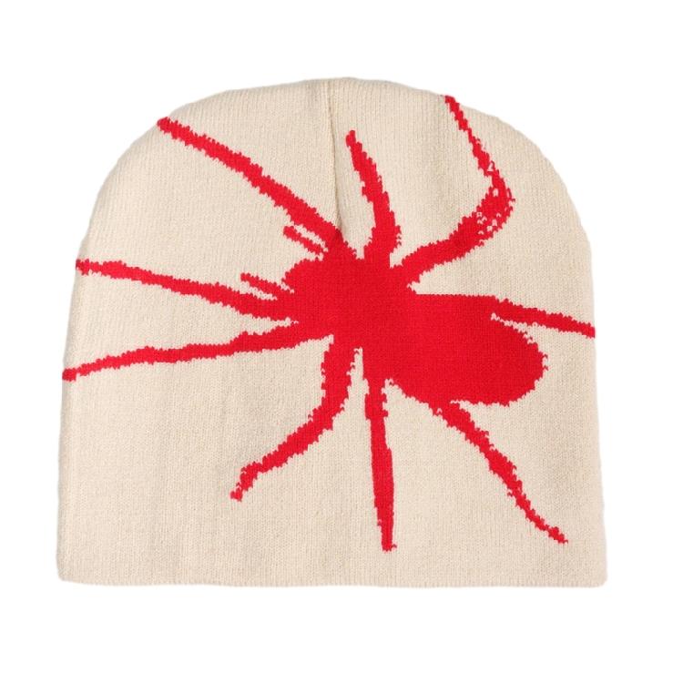 Halloween Jacquard Spiders Hat Knit Windproof Hat for Adult Winter Cycling Ski